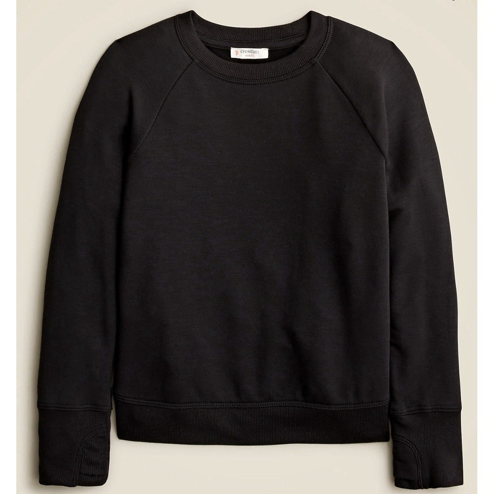 Crewcuts J.Crew Girls Black Sweatshirt Tulip Back Thumbhole Cuffs Size M 8